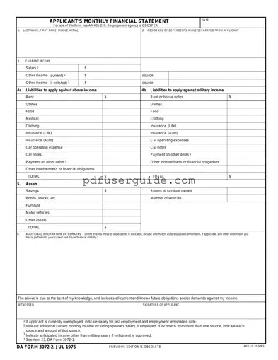 Free Da 3072 2 Form in PDF