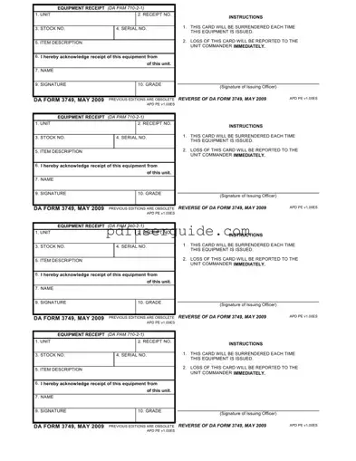 Free Da 3749 Form in PDF