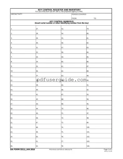 Free Da 5513 Form in PDF