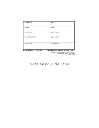 Free Da 5823 Form in PDF