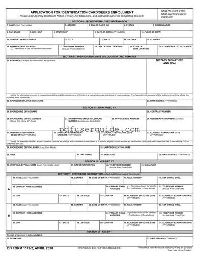 Free Dd 1172 2 Form in PDF