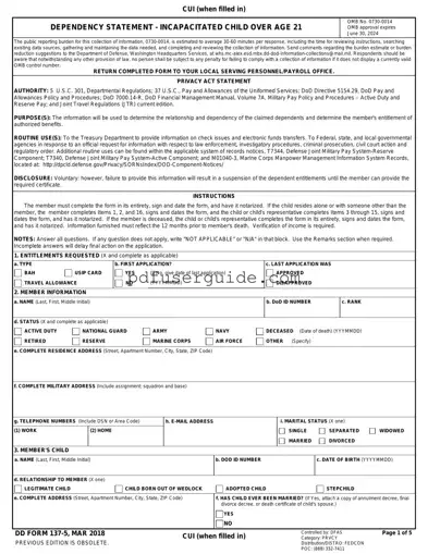 Free Dd 137 5 Form in PDF