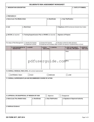 Free Dd 2977 Form in PDF