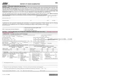 Free Dmv Vision Form in PDF