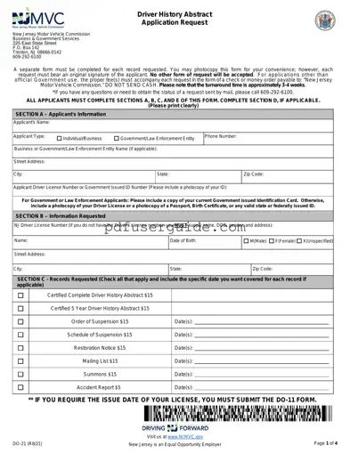 Free Do 21 Form in PDF