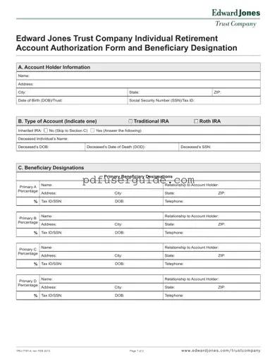 Free Edward Jones Account Form in PDF