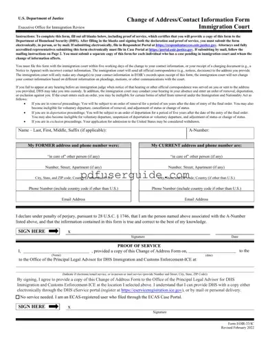 Free Eoir 33 Ic Form in PDF