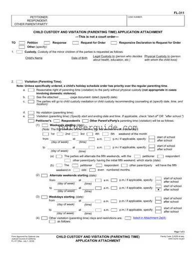 Free Family Law Fl 311 Form in PDF