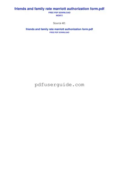 Free Family Marriott Friends Form in PDF