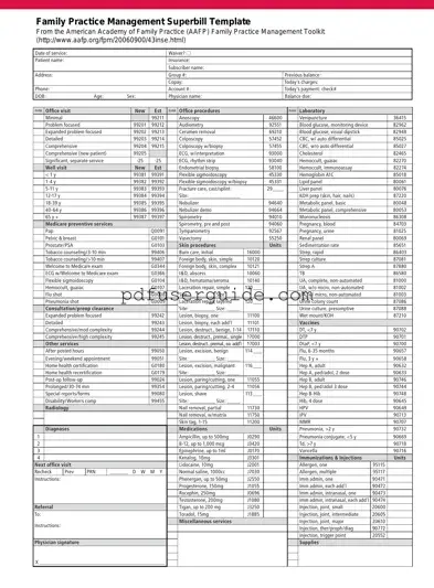 Free Family Practice Superbill Form in PDF