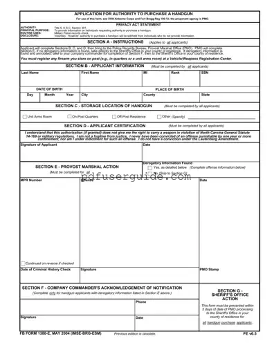Free Fb 1380 E Form in PDF