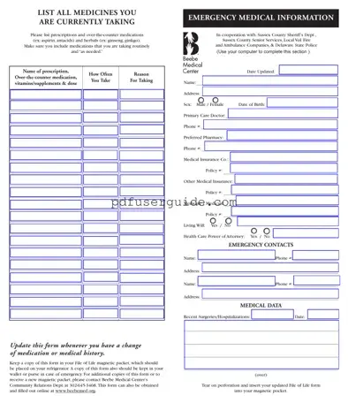 Free File Of Life Form in PDF