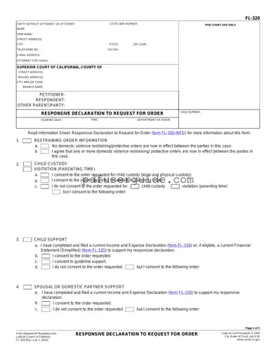 Free Fl 320 Form in PDF