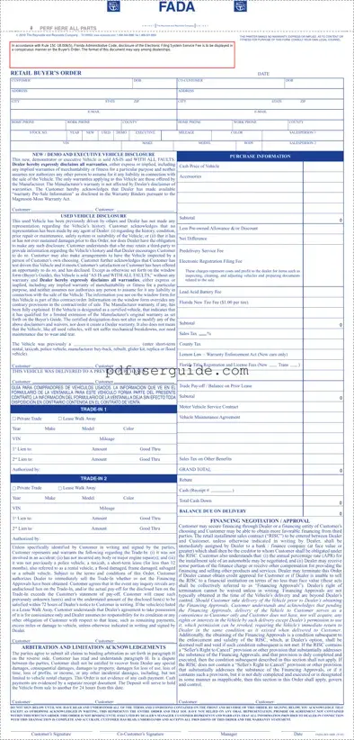 Free Florida Buyers Order Form in PDF