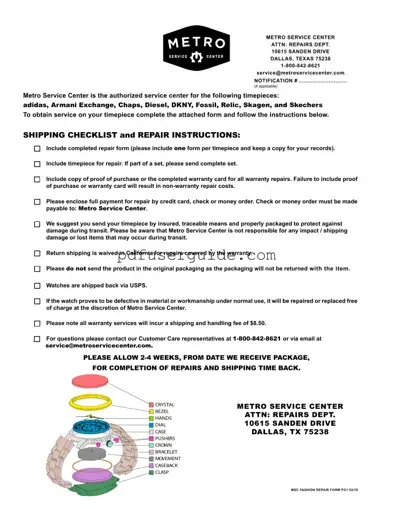 Free Fossil Watch Repair Form in PDF