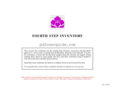 Free Fourth Step Inventory Form in PDF