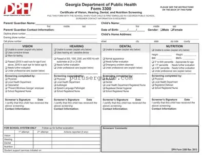 Free Ga 3300 Form in PDF