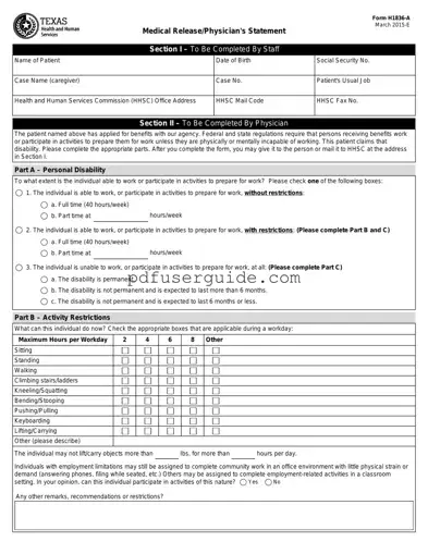 Free H1836 A Form in PDF