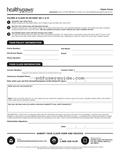 Free Healthypaws Form in PDF
