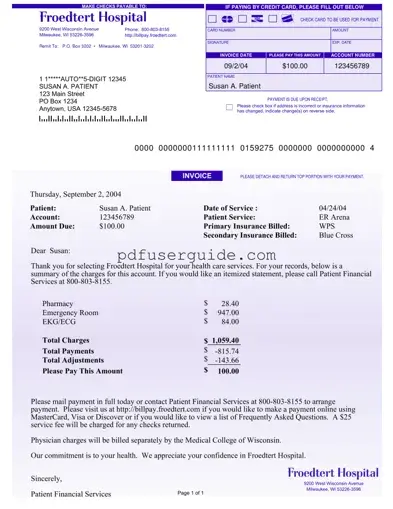 Free Hospital Bill Form in PDF