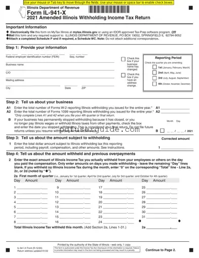 Free Il 941 X Form in PDF