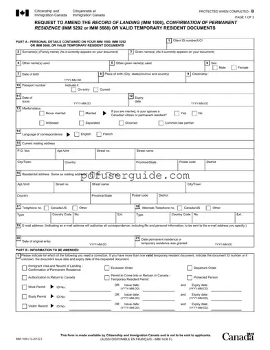 Free Imm 5292 Form in PDF