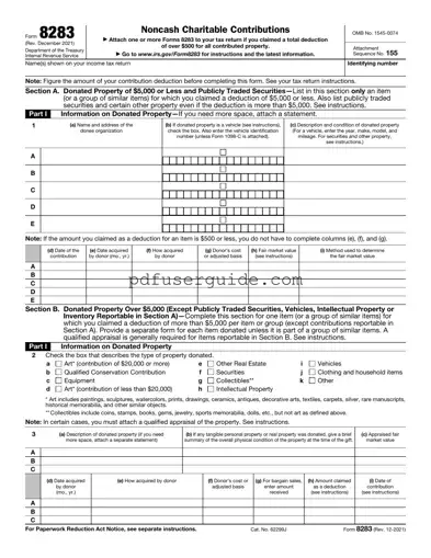 Free IRS 8283 Form in PDF