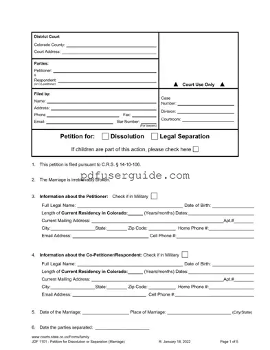Free Jdf 1101 Form in PDF