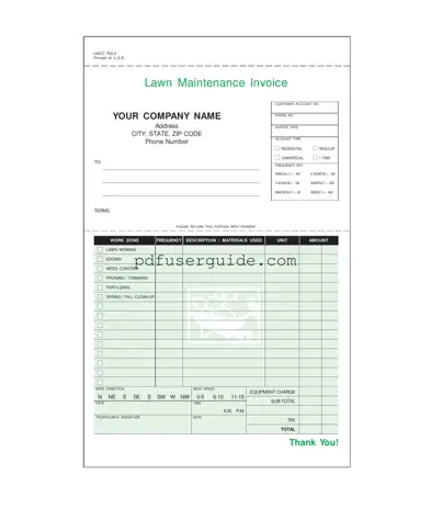 Free Lawn Maintenance Invoice Form in PDF