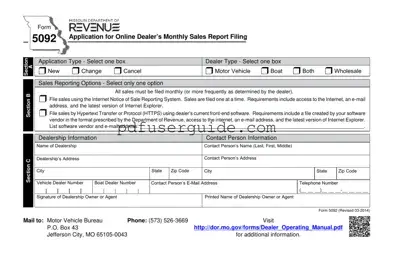 Free Missouri 5092 Form in PDF