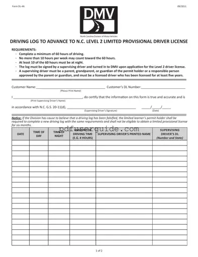 Free Nc Dl 4A Form in PDF