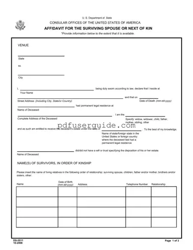 Free Next Of Kin Form in PDF