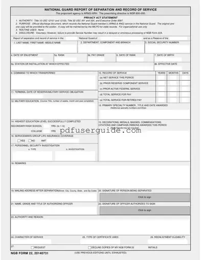 Free Ngb 22 Form in PDF