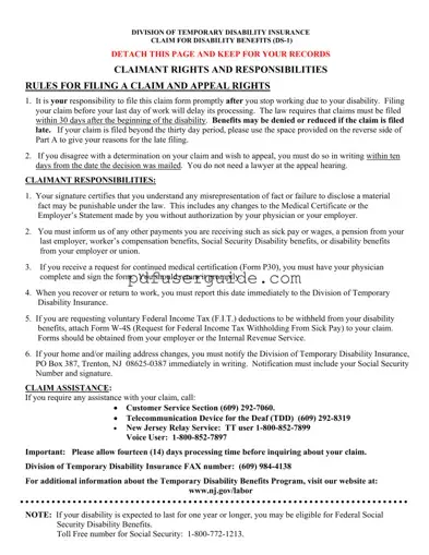 Free Nj Temporary Disability Form in PDF