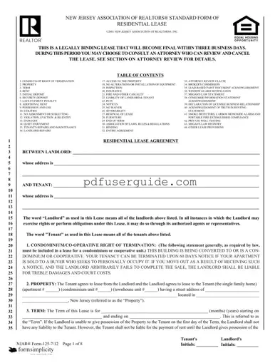 Free Njar 125 7 12 Form in PDF