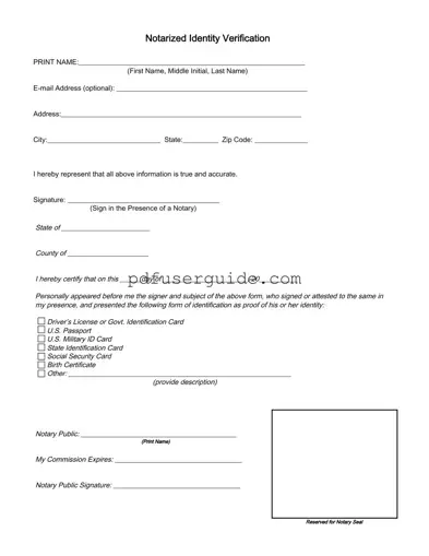 Free Notarized Identity Verification Form in PDF