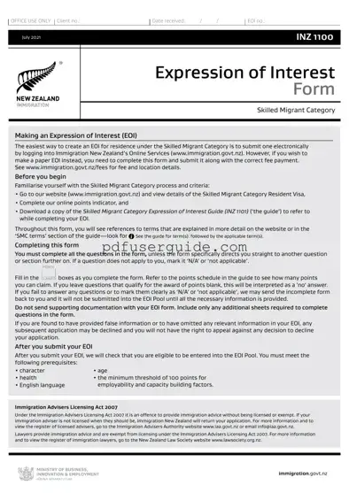 Free Nz Expression Interest Form in PDF