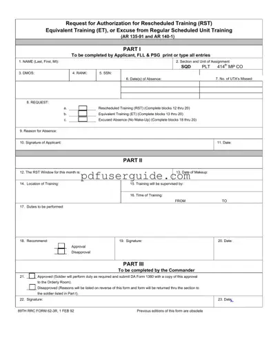 Free Rst Army Form in PDF