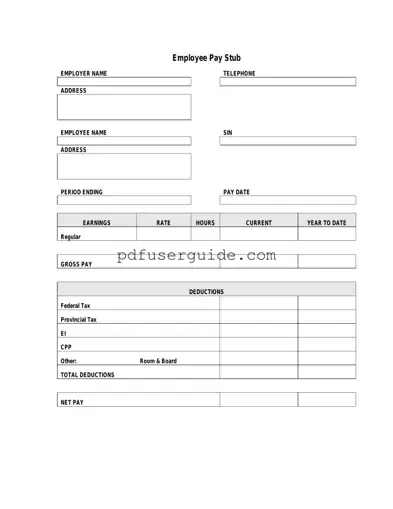 Free Pay Stub Form in PDF