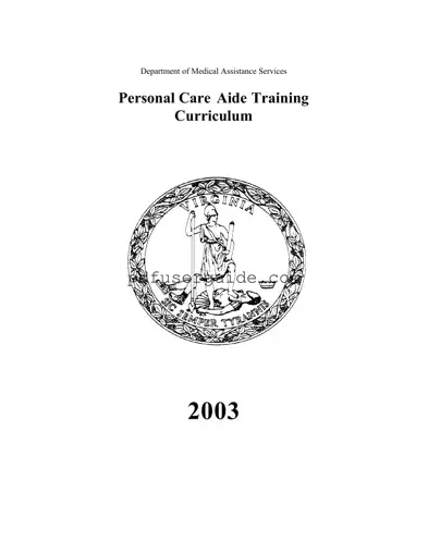 Free Personal Care Aide Training Curriculum Form in PDF