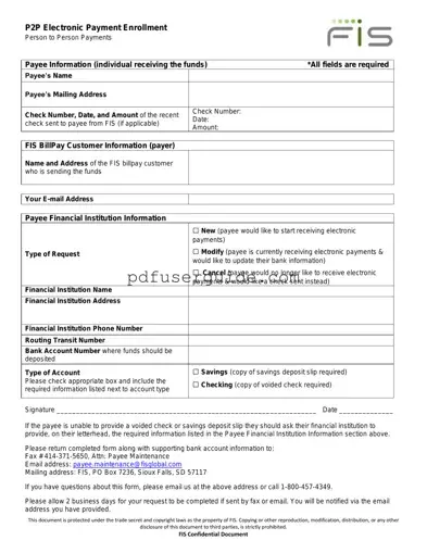 Free Po Box 7236 Sioux Falls Sd Form in PDF