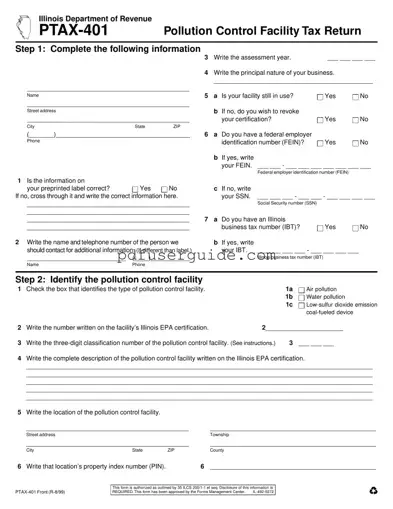 Free Ptax 401 Form in PDF