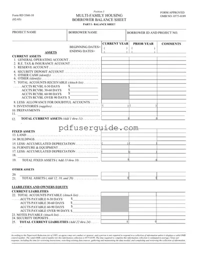 Free Rd 3560 10 Form in PDF