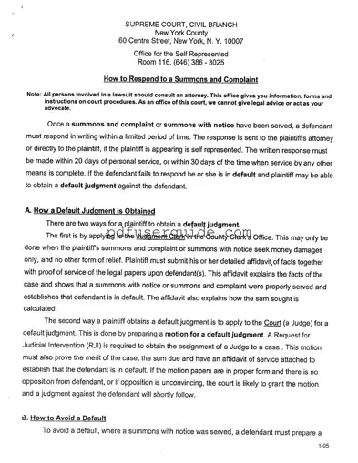 Free Response To A Summons Form in PDF