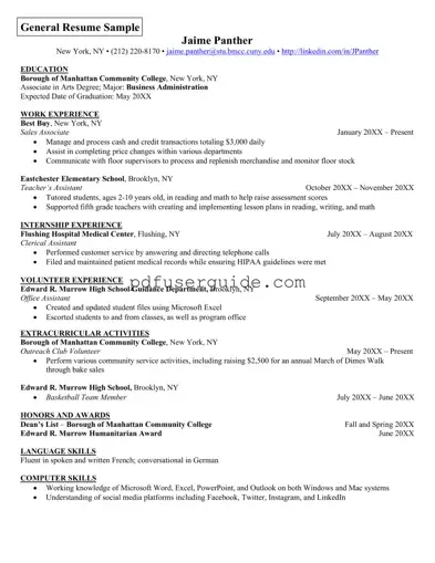 Free Resume Form in PDF