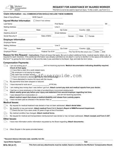 Free Rfa 1W Form in PDF