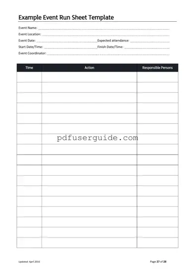 Free Running Sheet Form in PDF