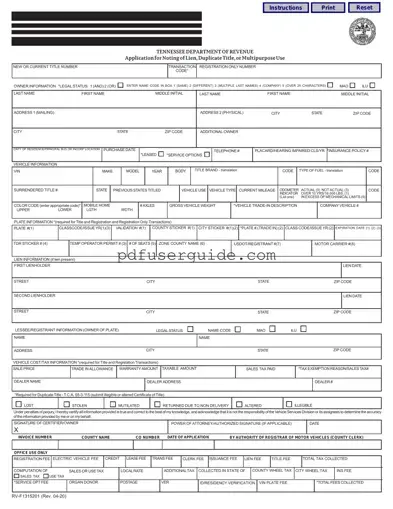Free Rv F1315201 Form in PDF