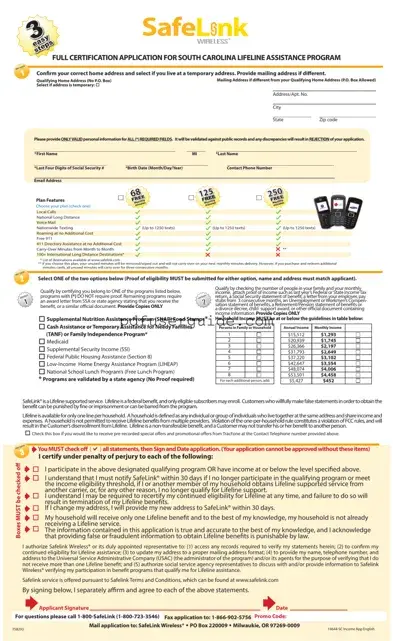 Free Safelink Application Form in PDF