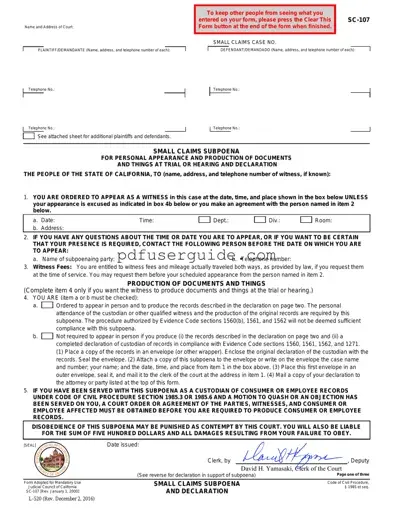 Free Sc 107 Form in PDF